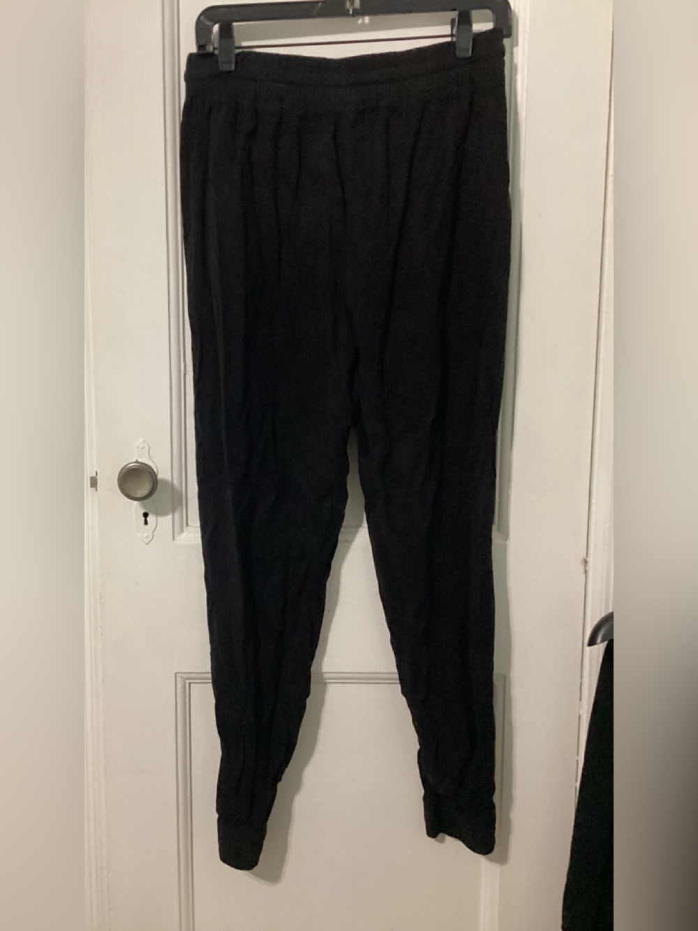 Maven West Black Elastic Waist Joggers